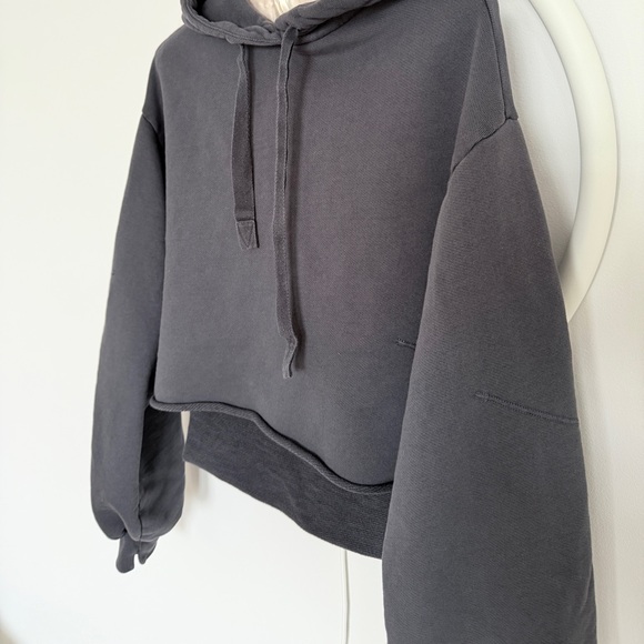 Frame Dark Grey Cropped Hoodie - Picture 2 of 7